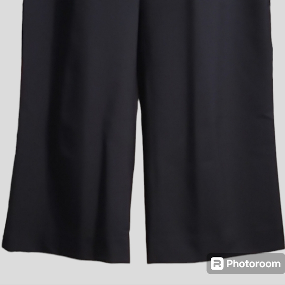 Vtg Talbots Trouser Pants Womens Sz 14 Black Straight Wide-Leg Lining Office - Picture 3 of 9